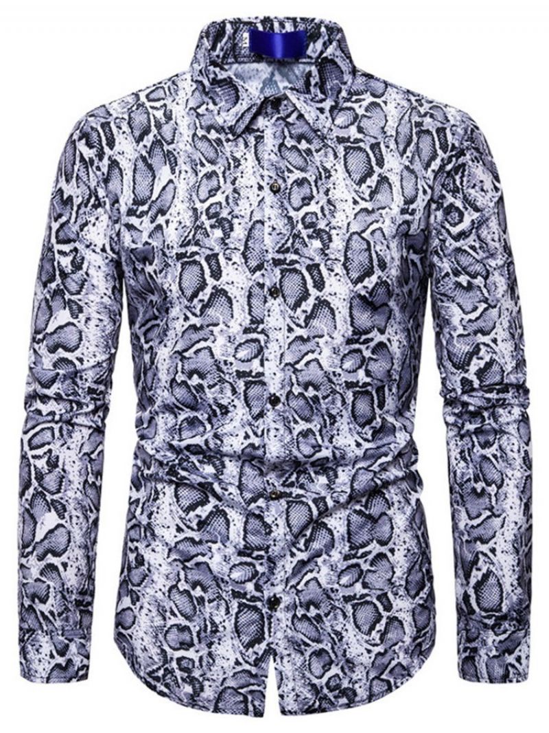 Lapel Casual Print Slim Fall Shirt