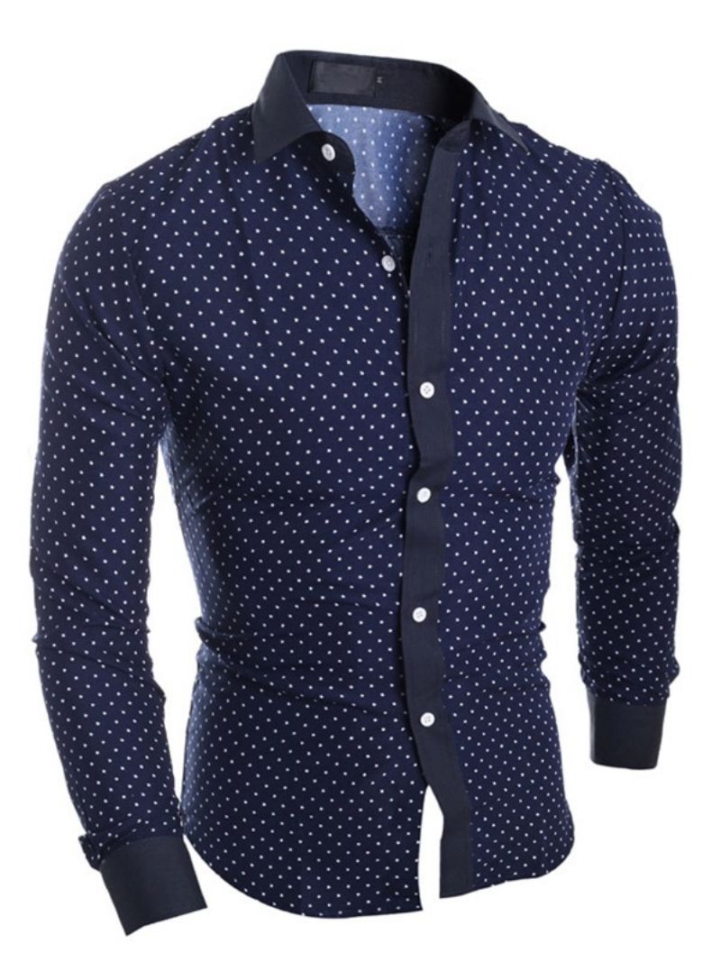 Miesten Vaatteet Polka Dots Star Printillä Varustettu Slim Fit Paita