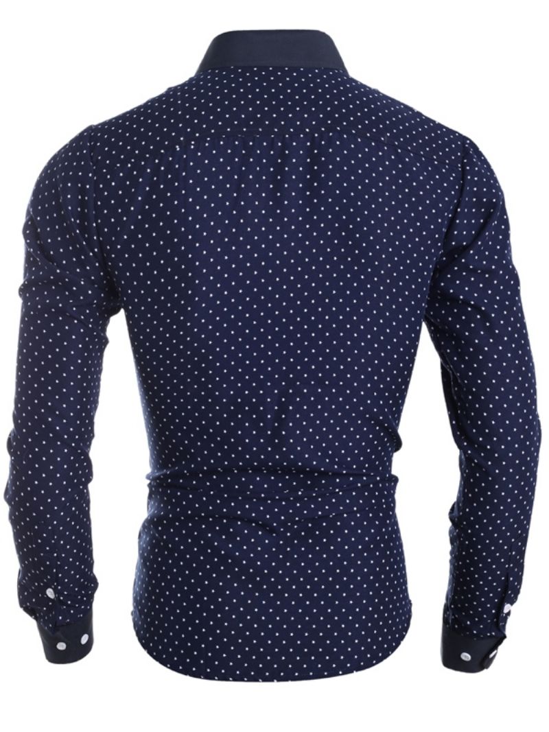 Miesten Vaatteet Polka Dots Star Printillä Varustettu Slim Fit Paita