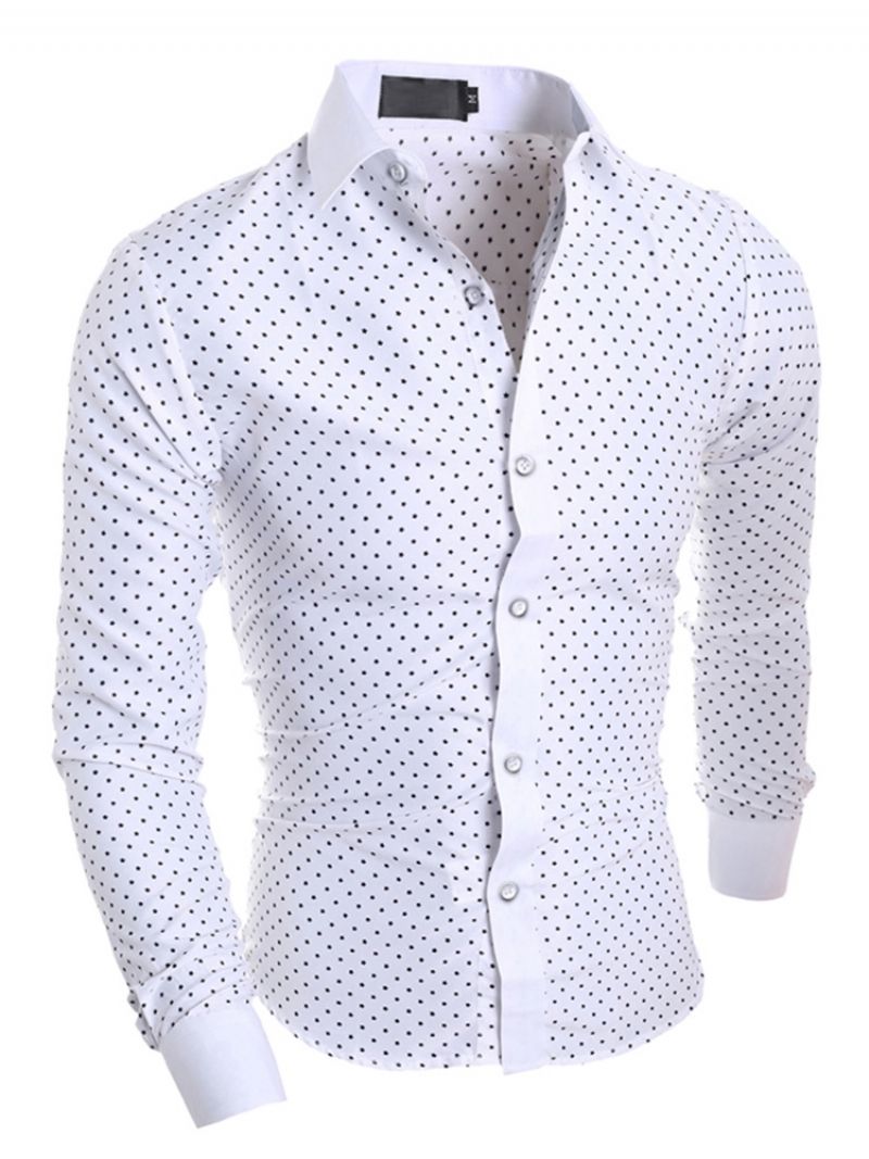 Miesten Vaatteet Polka Dots Star Printillä Varustettu Slim Fit Paita