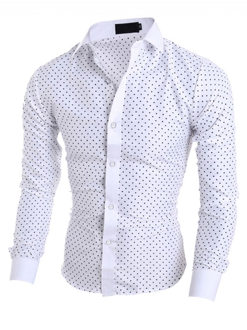 Miesten Vaatteet Polka Dots Star Printillä Varustettu Slim Fit Paita