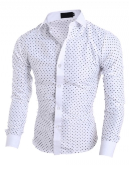 Miesten Vaatteet Polka Dots Star Printillä Varustettu Slim Fit Paita