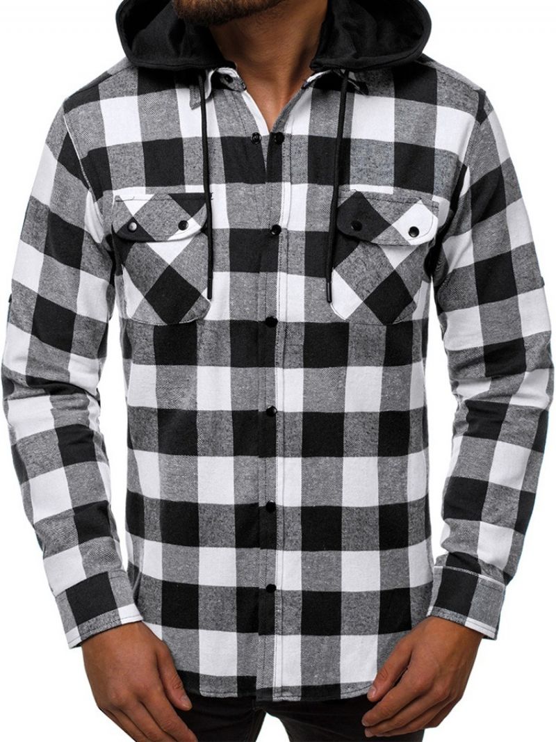 Plaid Pocket England Slim Single-Breasted Paita