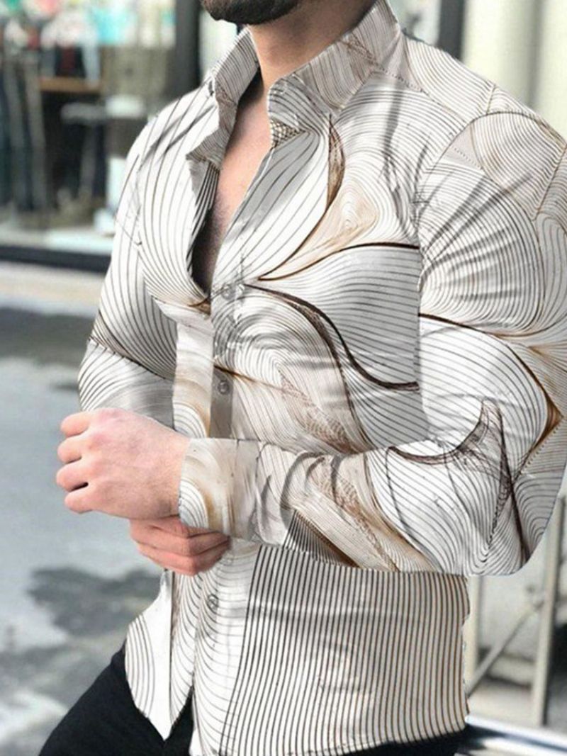 Print Lapel Fall Single-Breasted Casual Shirt