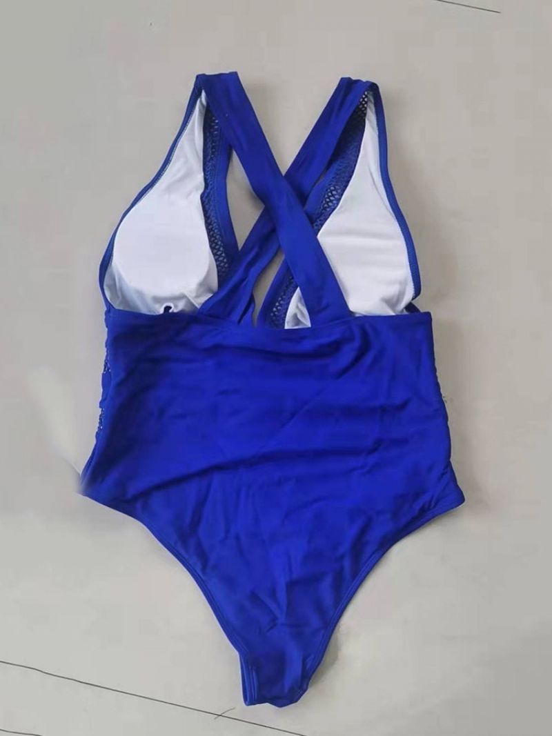 One Piece Plain Hollow Swimwear