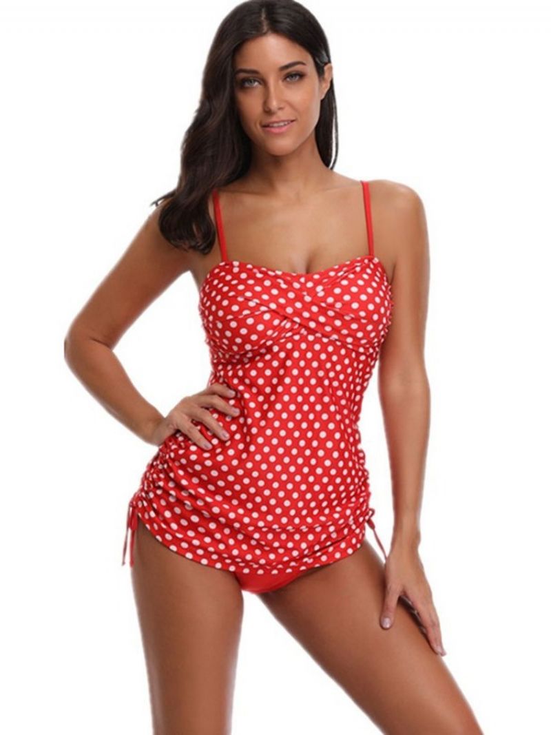 Polka Dots Striped Beach Look Naisten Tankinit