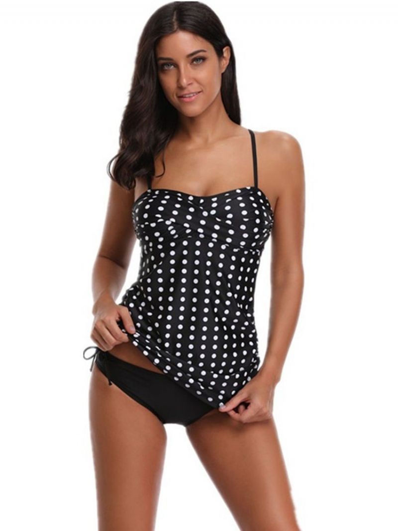 Polka Dots Striped Beach Look Naisten Tankinit