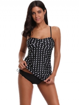 Polka Dots Striped Beach Look Naisten Tankinit