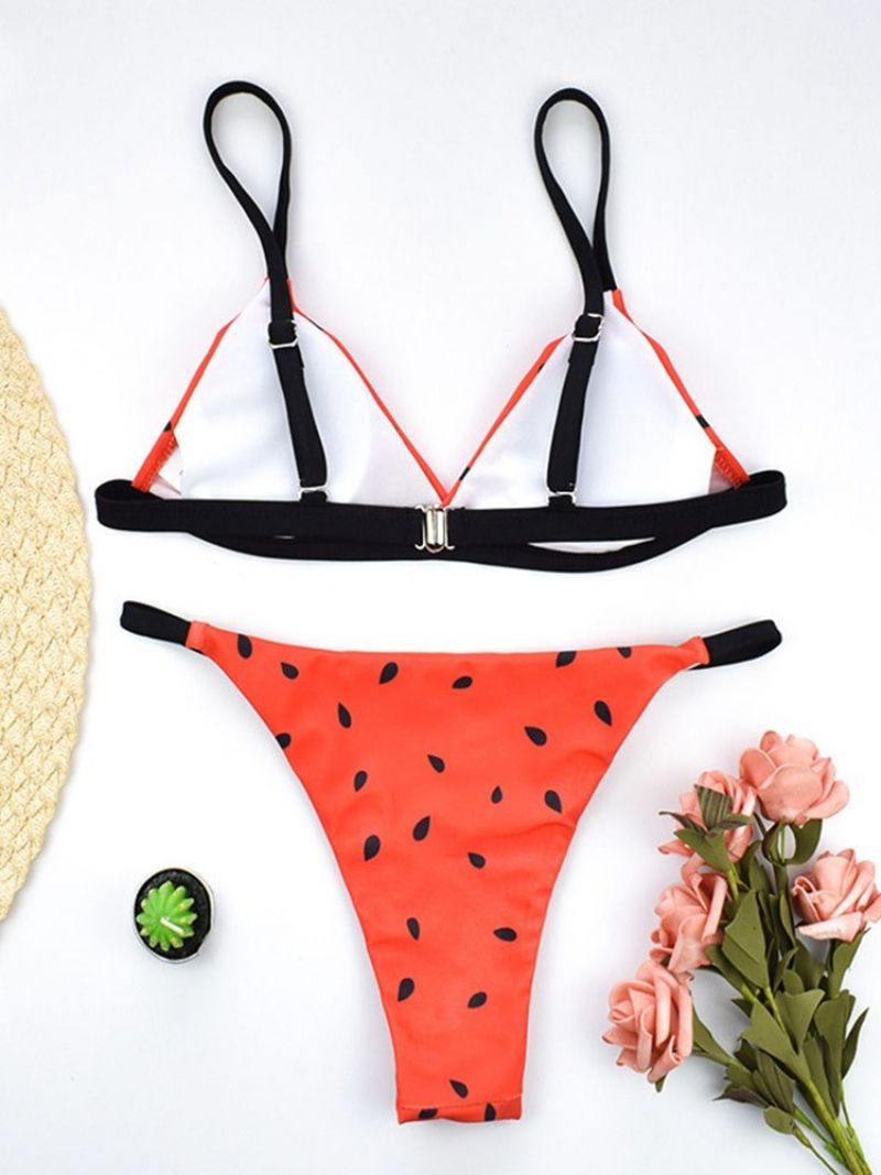 Print Sexy Color Block Swimwear Naisten Bikinit