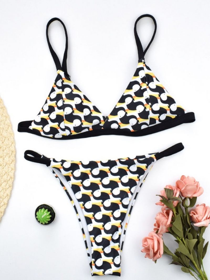 Print Sexy Color Block Swimwear Naisten Bikinit