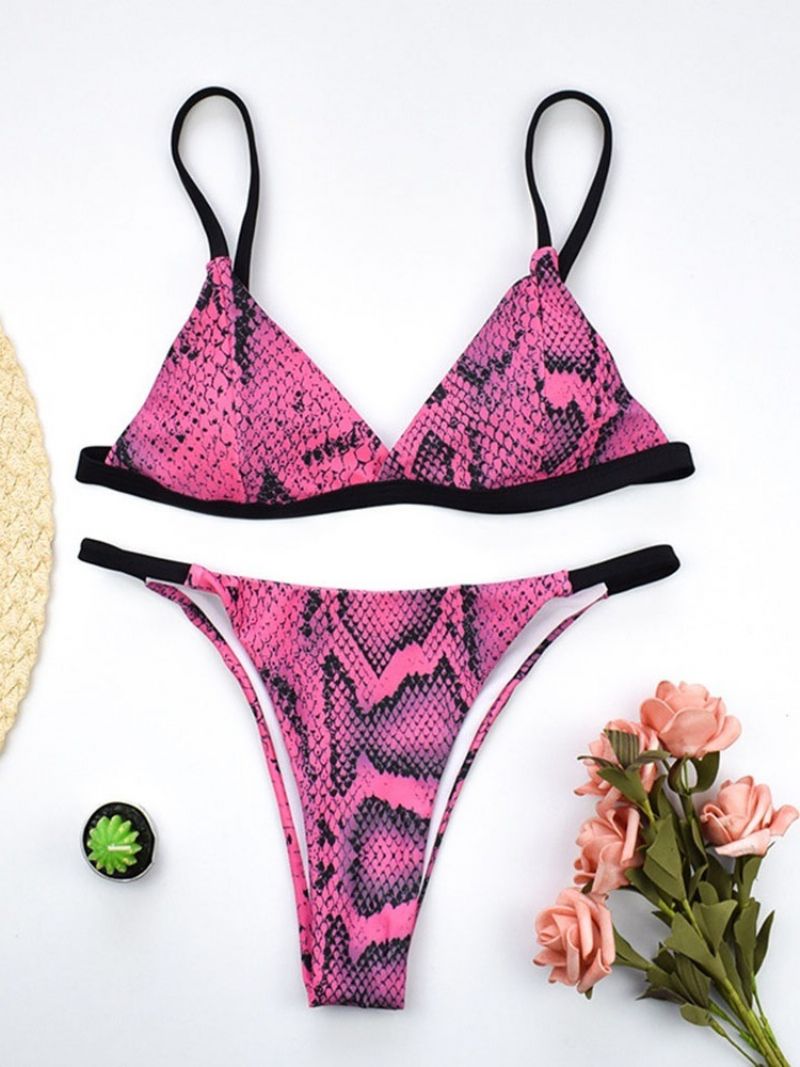 Print Sexy Color Block Swimwear Naisten Bikinit