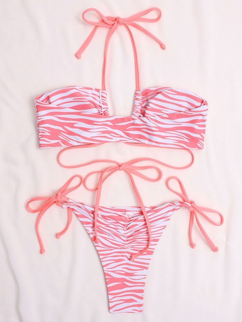 Sexy Lace-Up Zebra Stripe Uimapuvut Bikinit