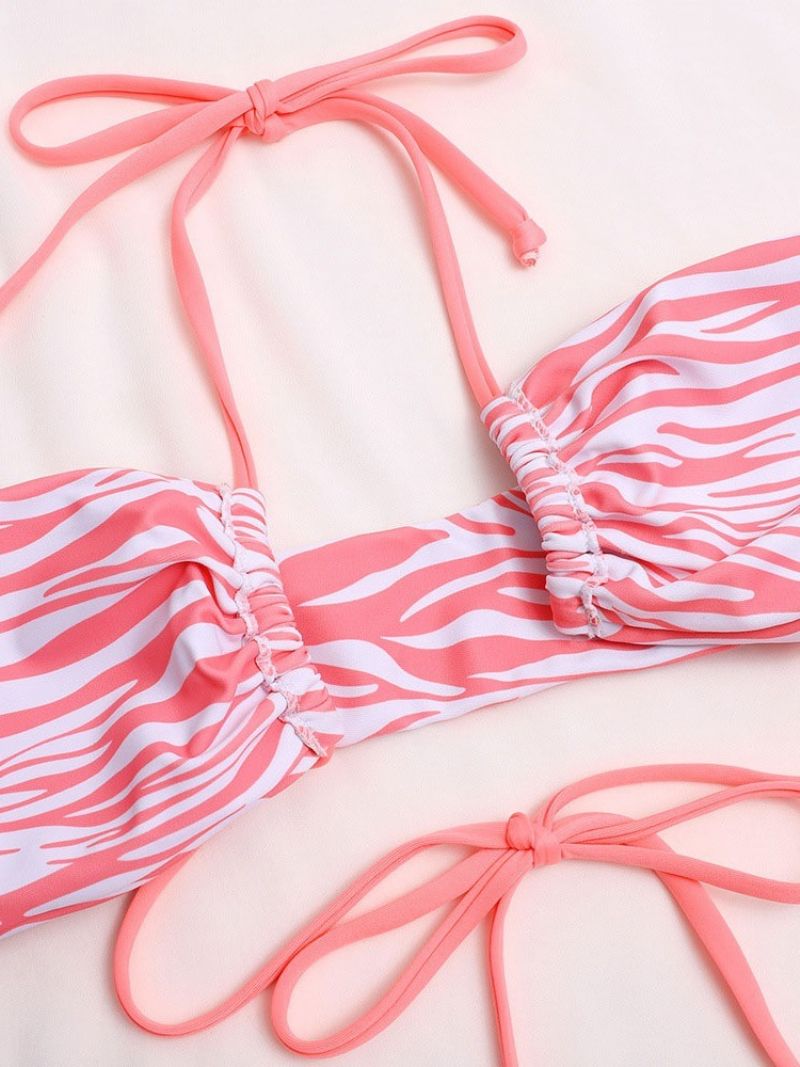 Sexy Lace-Up Zebra Stripe Uimapuvut Bikinit