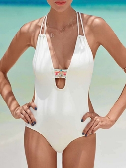 Sexy Plain One Piece Naisten Uimahousut Monokini