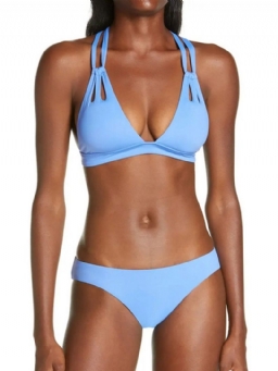 Sky Blue Sexy Tankini Set Pelkkä Uimapuku