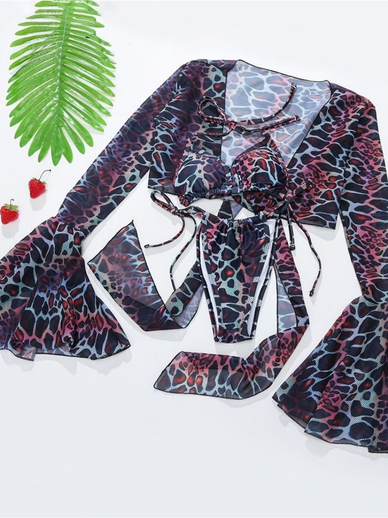 Tankini Set Beach Look Leopard Swimwear Rantavaatteet