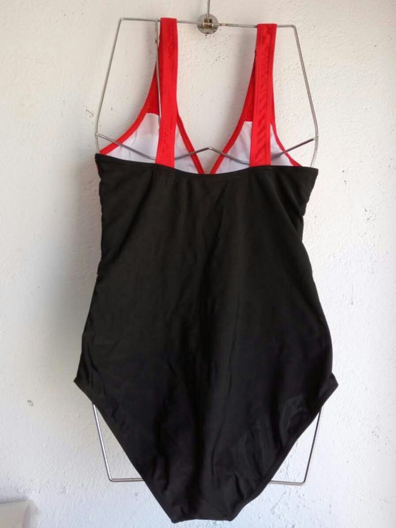 Tyylikäs Color Block Laskostettu Monokini