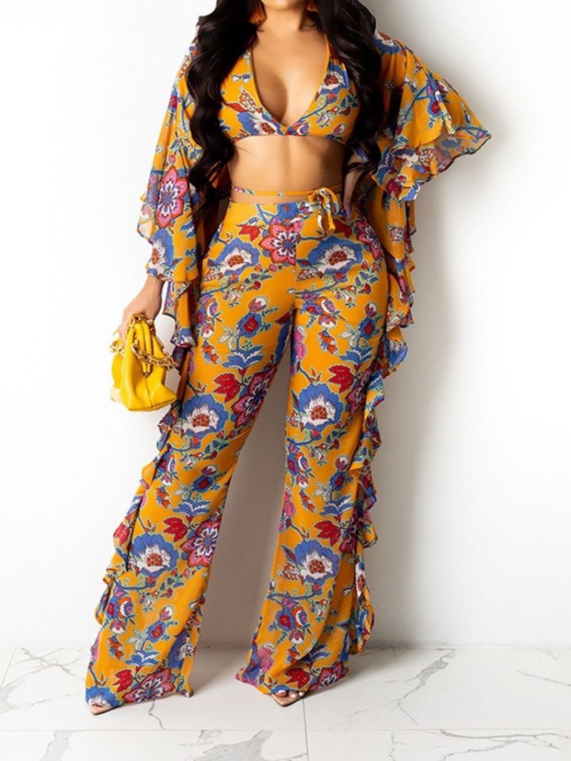 Floral Muoti Pants Two Piece Sets Pants Set