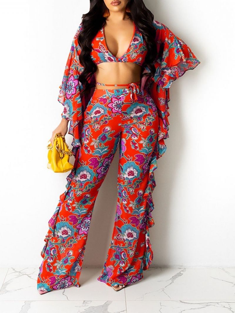 Floral Muoti Pants Two Piece Sets Pants Set