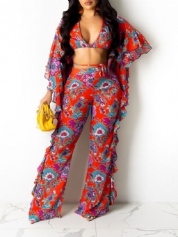 Floral Muoti Pants Two Piece Sets Pants Set