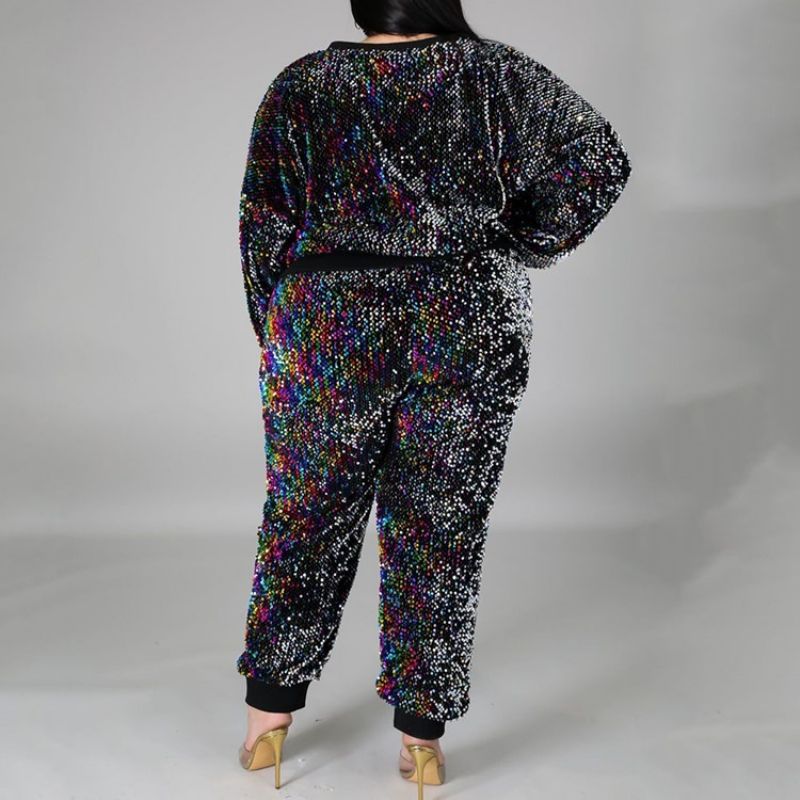 Housut Muoti Patchwork Pullover Pencil Pants Kaksiosaiset Setit