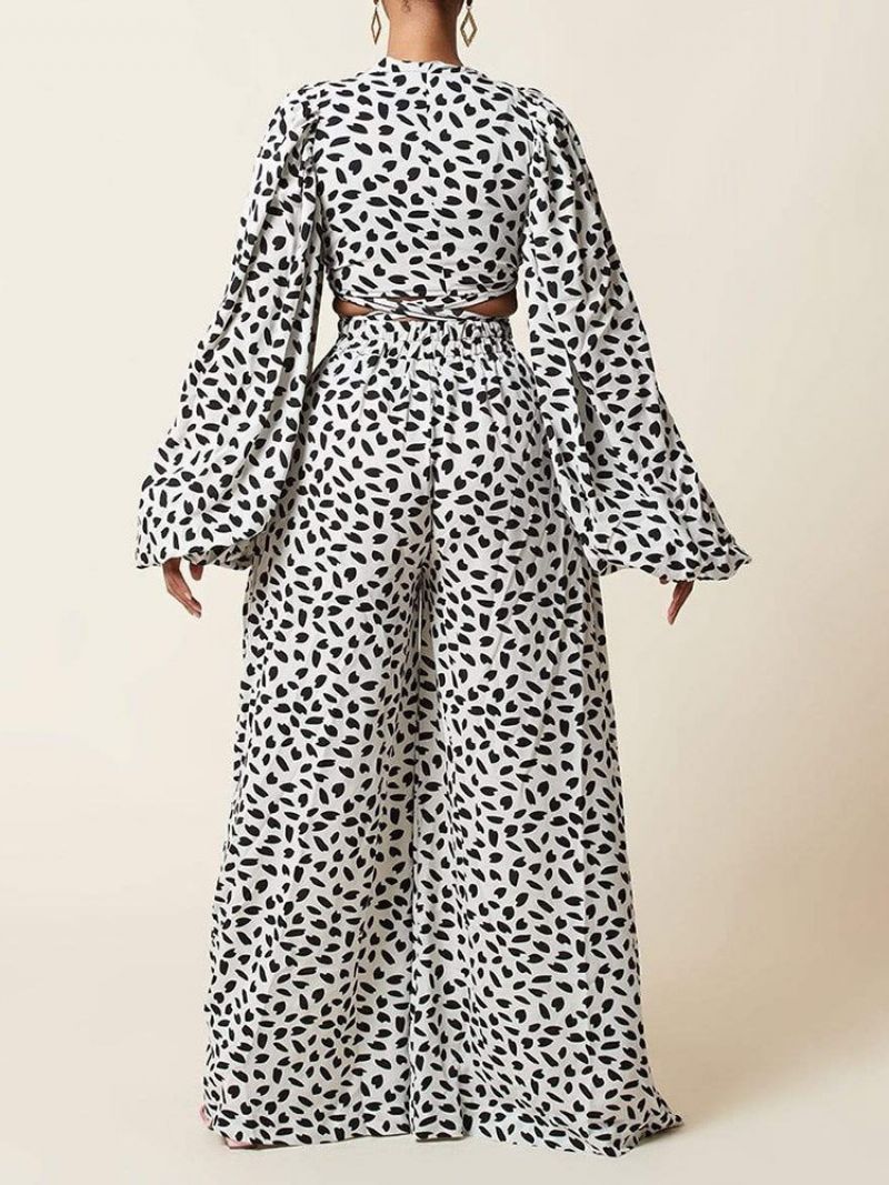 Leopard Western Pants Leveät Lahkeet Kaksiosaiset Setit