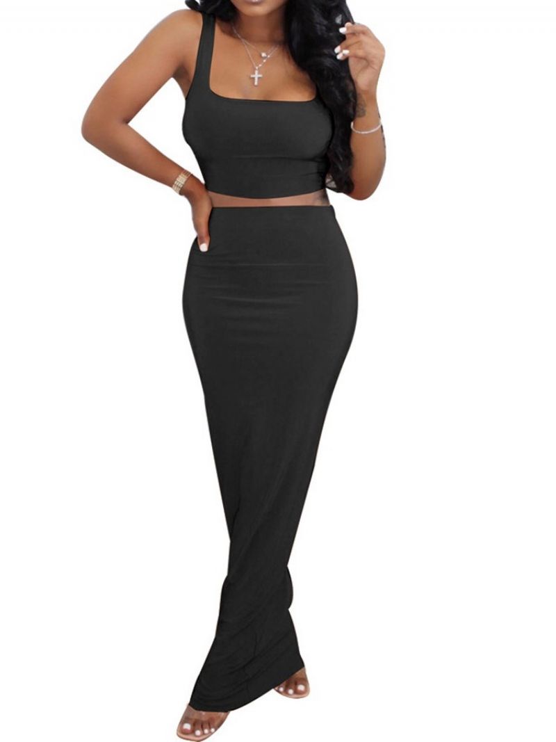 Sexy Plain Skirt Pullover Bodycon Kaksiosaiset Setit