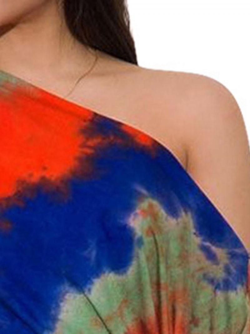 Sexy Tie-Dye Bodycon Naisten Puku T-Paita Ja Hame Kaksiosaiset Setit