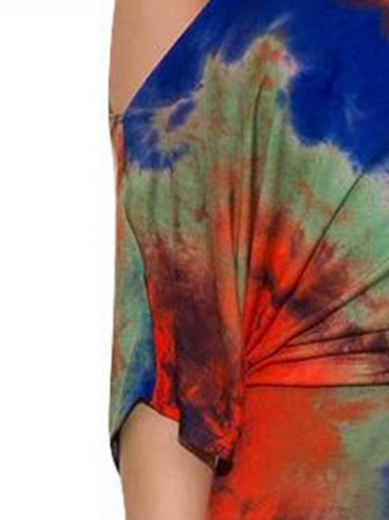 Sexy Tie-Dye Bodycon Naisten Puku T-Paita Ja Hame Kaksiosaiset Setit