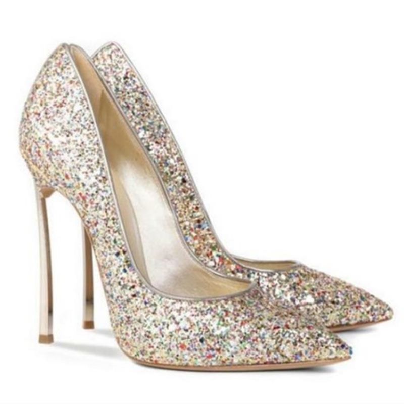 Naisten Kimaltelevat Sequin Stiletto Heel Slip-On Kengät