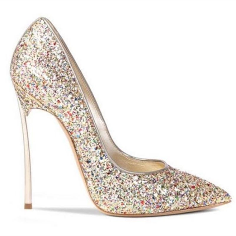 Naisten Kimaltelevat Sequin Stiletto Heel Slip-On Kengät