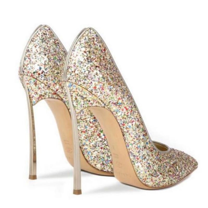 Naisten Kimaltelevat Sequin Stiletto Heel Slip-On Kengät