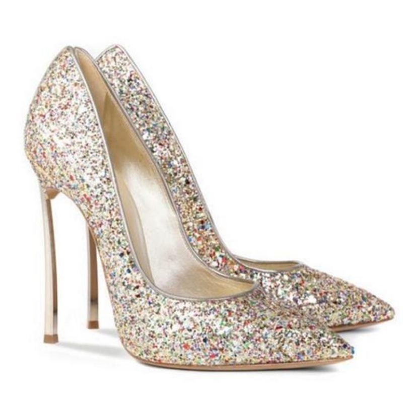 Naisten Kimaltelevat Sequin Stiletto Heel Slip-On Kengät