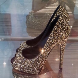 Rhinestone Peep Toe Platform Prom Kengät