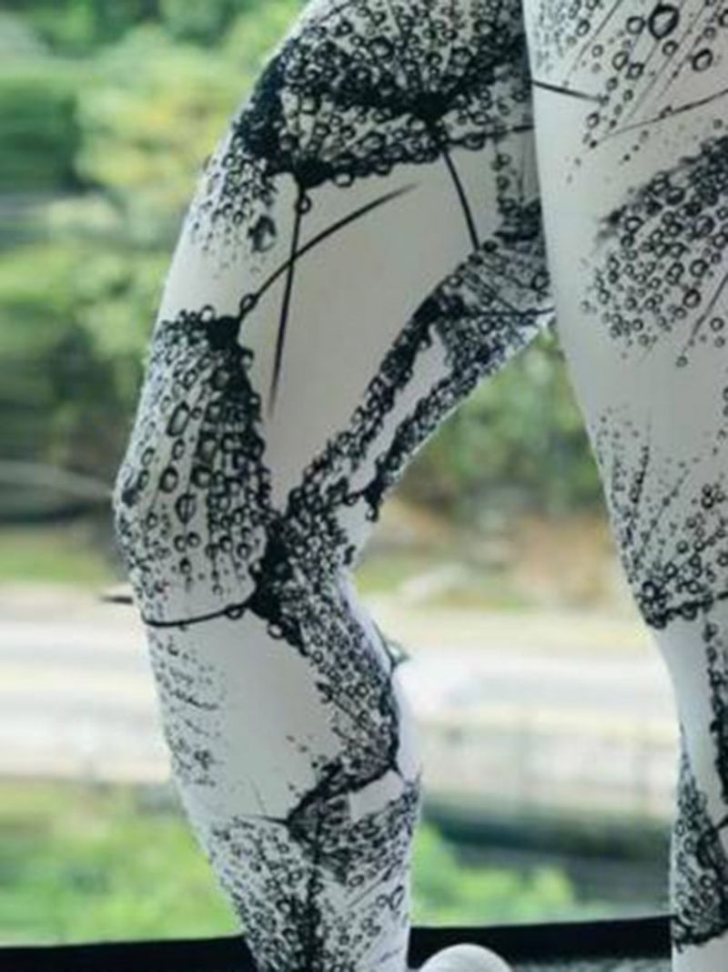 Naisten Print Color Block Hengittävät Täyspitkät Leggingsit Joogahousut Korkeavyötäröiset Tiktok Leggingsit