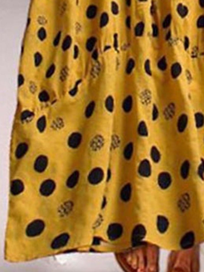 Plus-Koon Rento Polka Dots Lyhythihainen Pyöreä Kaula-Aukkoinen Mekko