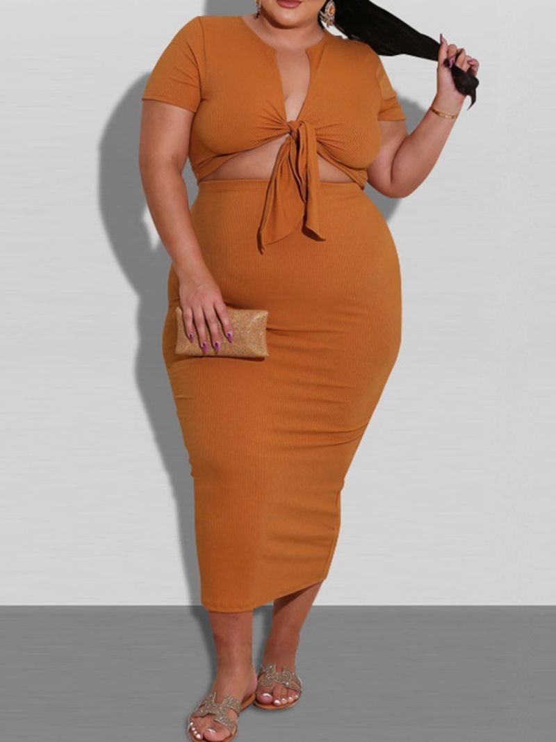 Sexy Skirt Plain Bodycon Kaksiosaiset Setit Naisten Mekkosetti