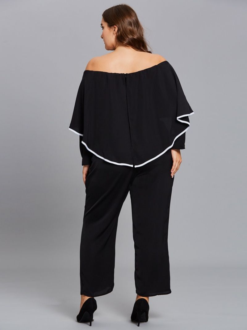 Suuri koko Ruffles Slash Neck Naisten Haalari