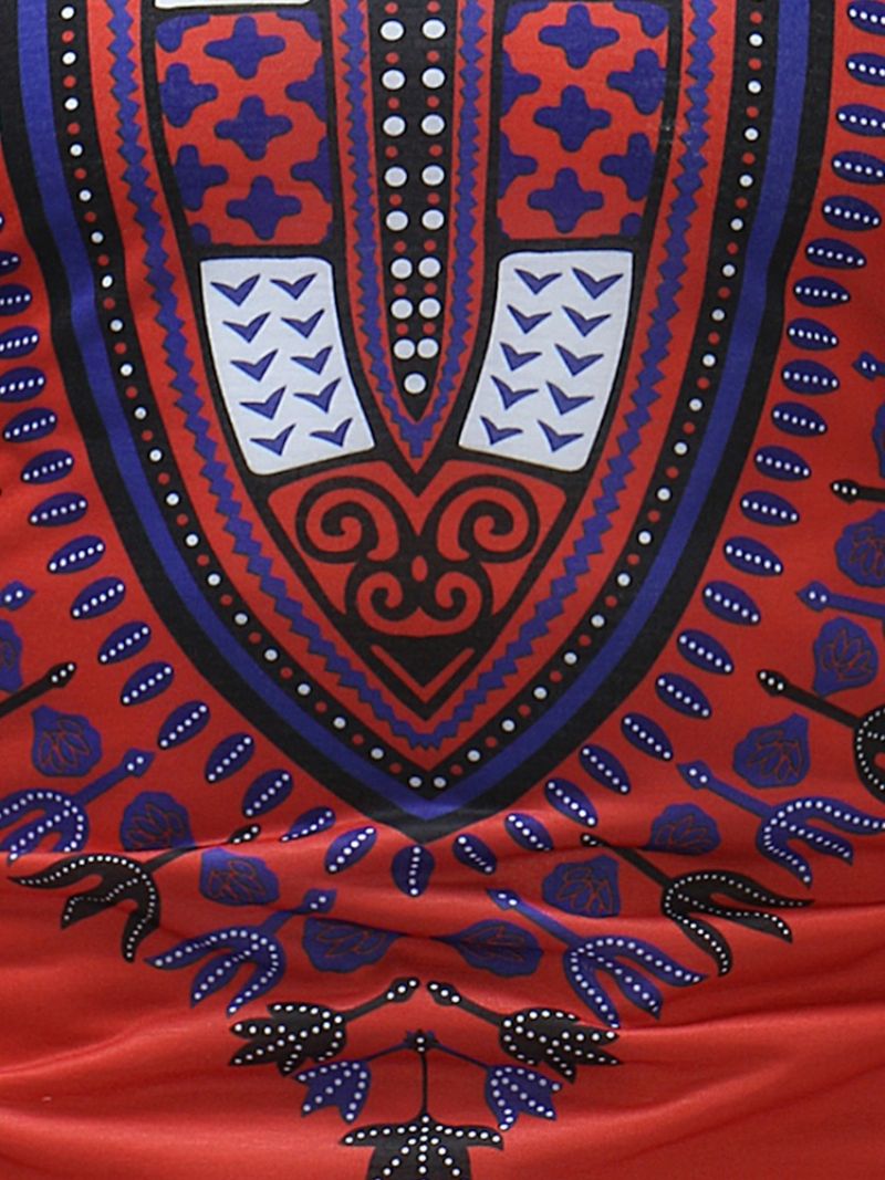 African Muoti Dashiki Print Slim Fit Miesten Scoop T-Paita