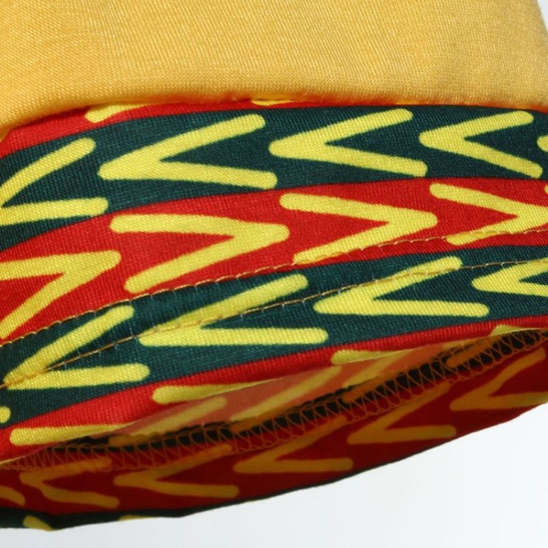 African Muoti V-Kaula-Aukkoinen Dashiki Print Lyhythihainen Miesten T-Paita