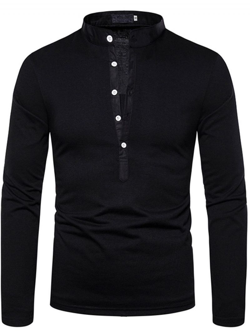 Casual Stand Collar Plain Pitkähihainen Neulepusero T-Paita