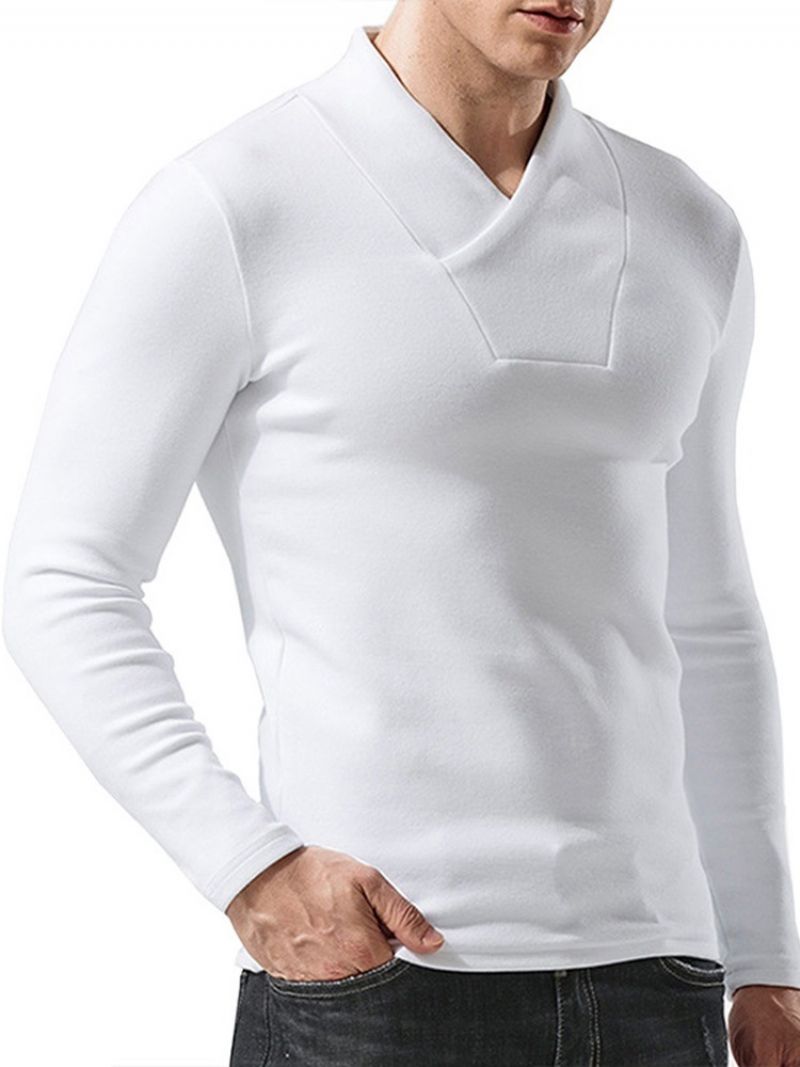 European Plain Long Sleeve Pullover T-Paita