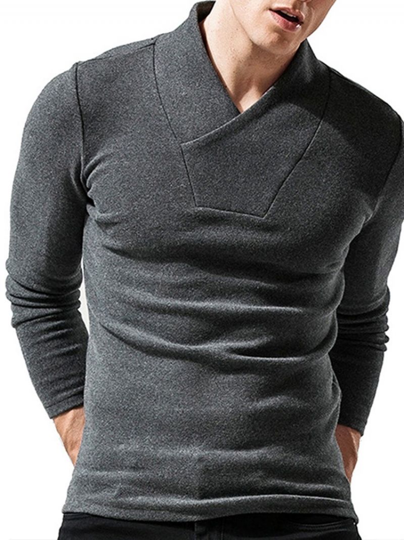 European Plain Long Sleeve Pullover T-Paita