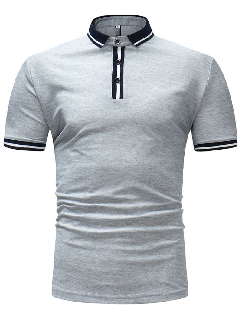 Stripe Plain Slim Fit Miesten Poolo T-Paita